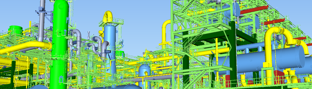 Industrial area 3D model for construction activities